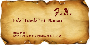 Földvári Manon névjegykártya